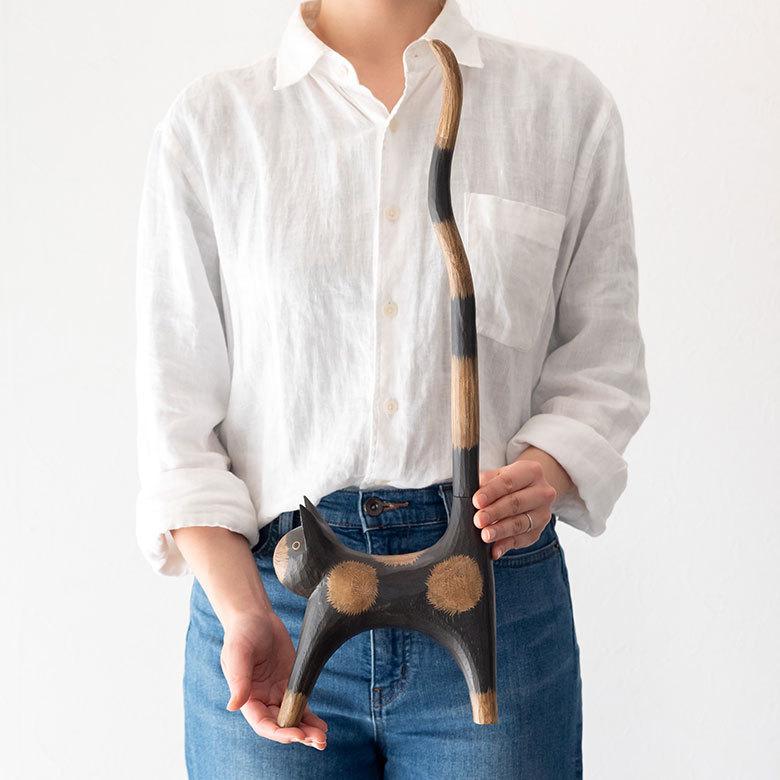 トイレットペーパーホルダー バリ ネコ 猫 置物 天然木 木彫り オブジェ アジアン雑貨 手彫り リゾート おしゃれ 13983 | ブランド登録なし | 04