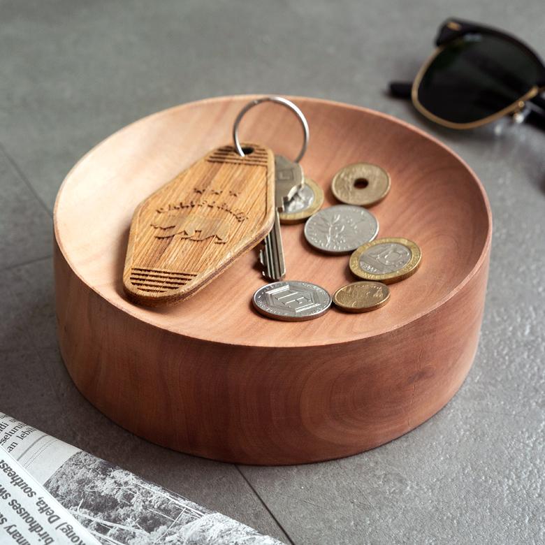 ELEMENTS（インテリア） コイン トレー 小物 入れ 木製 ラウンド