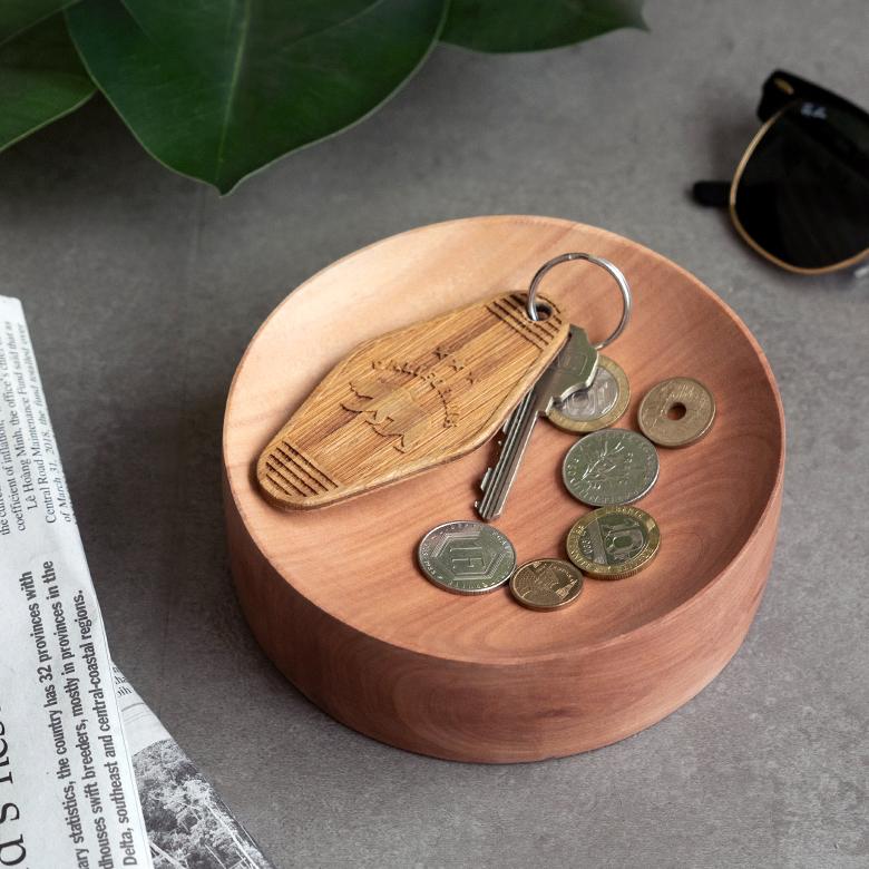 コイン トレー 小物 入れ 木製 ラウンド 丸形 トレイ デスク 玄関 鍵置き下駄箱 収納 アクセサリー つり銭 キャッシュ おしゃれ 天然木 北欧 西海岸 13991 | ELEMENTS（インテリア） | 05