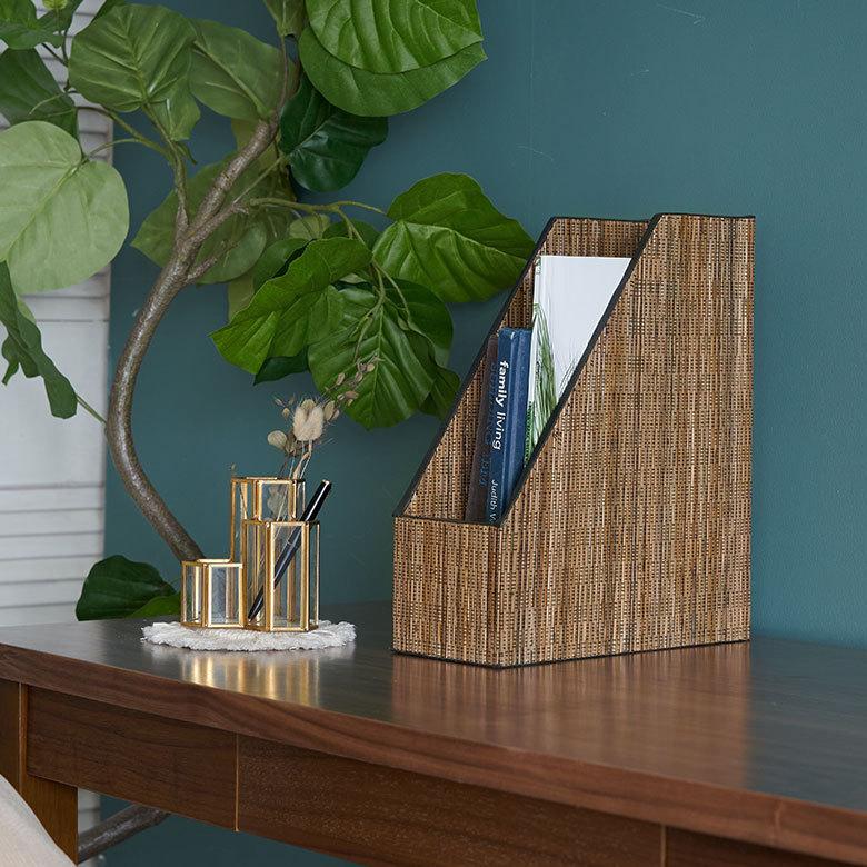 ファイル スタンド 書類 立て パームリディ A4 縦型  ボックス ブック 本 ホルダー デスク 収納 事務 用品 整理 文房具 アジアン 雑貨 和風 和 モダン 13993 | ブランド登録なし | 15