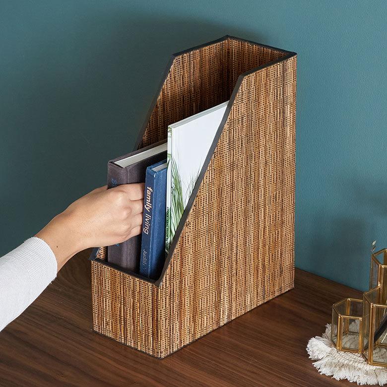 ファイル スタンド 書類 立て パームリディ A4 縦型  ボックス ブック 本 ホルダー デスク 収納 事務 用品 整理 文房具 アジアン 雑貨 和風 和 モダン 13993 | ブランド登録なし | 02