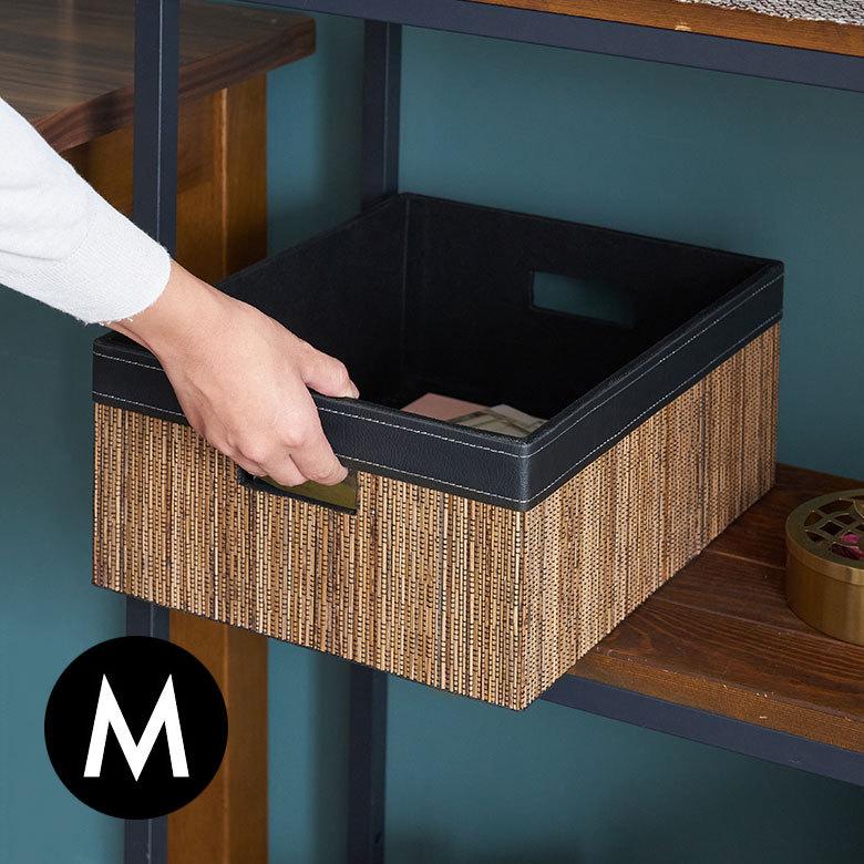 収納 ボックス インナー カラー パームリディ 持ち手 スクエア ケース  衣類 小物 整理 引き出し リビング クローゼット おしゃれ アジアン 雑貨 バリ  13994 | ブランド登録なし