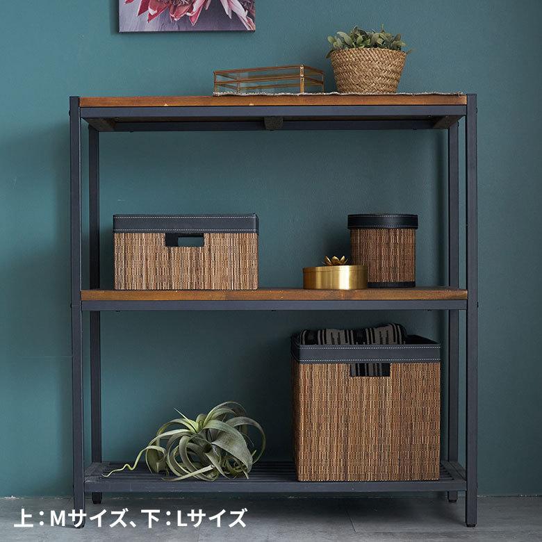 収納 ボックス インナー カラー パームリディ 持ち手 スクエア ケース  衣類 小物 整理 引き出し リビング クローゼット おしゃれ アジアン 雑貨 バリ  13994 | ブランド登録なし | 01