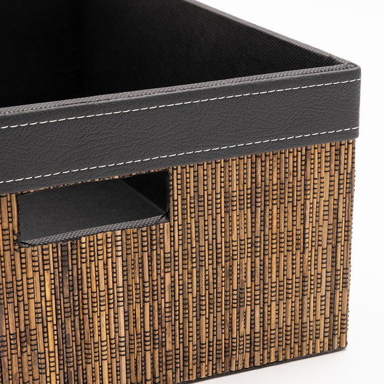 収納 ボックス インナー カラー パームリディ 持ち手 スクエア ケース  衣類 小物 整理 引き出し リビング クローゼット おしゃれ アジアン 雑貨 バリ  13994 | ブランド登録なし | 03