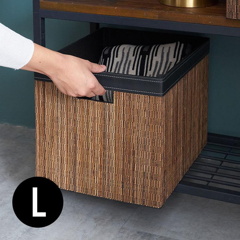 収納 ボックス インナー カラー パームリディ 持ち手 スクエア ケース  衣類 小物 整理 引き出し リビング クローゼット おしゃれ アジアン 雑貨 バリ  13995 | ブランド登録なし