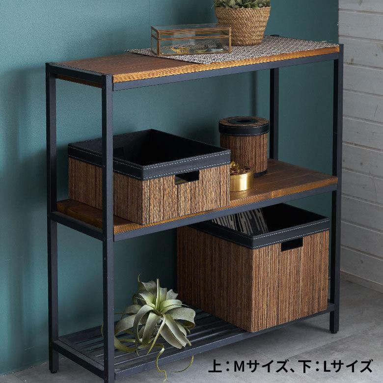 収納 ボックス インナー カラー パームリディ 持ち手 スクエア ケース  衣類 小物 整理 引き出し リビング クローゼット おしゃれ アジアン 雑貨 バリ  13995 | ブランド登録なし | 18