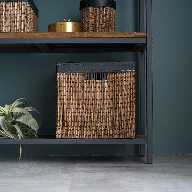 収納 ボックス インナー カラー パームリディ 持ち手 スクエア ケース  衣類 小物 整理 引き出し リビング クローゼット おしゃれ アジアン 雑貨 バリ  13995 | ブランド登録なし | 04