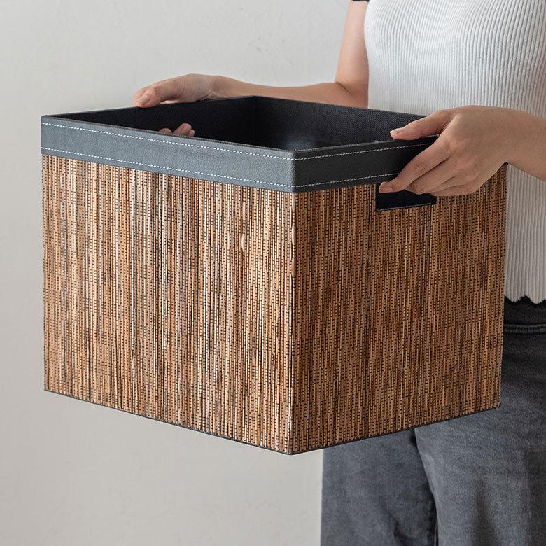 収納 ボックス インナー カラー パームリディ 持ち手 スクエア ケース  衣類 小物 整理 引き出し リビング クローゼット おしゃれ アジアン 雑貨 バリ  13995 | ブランド登録なし | 06