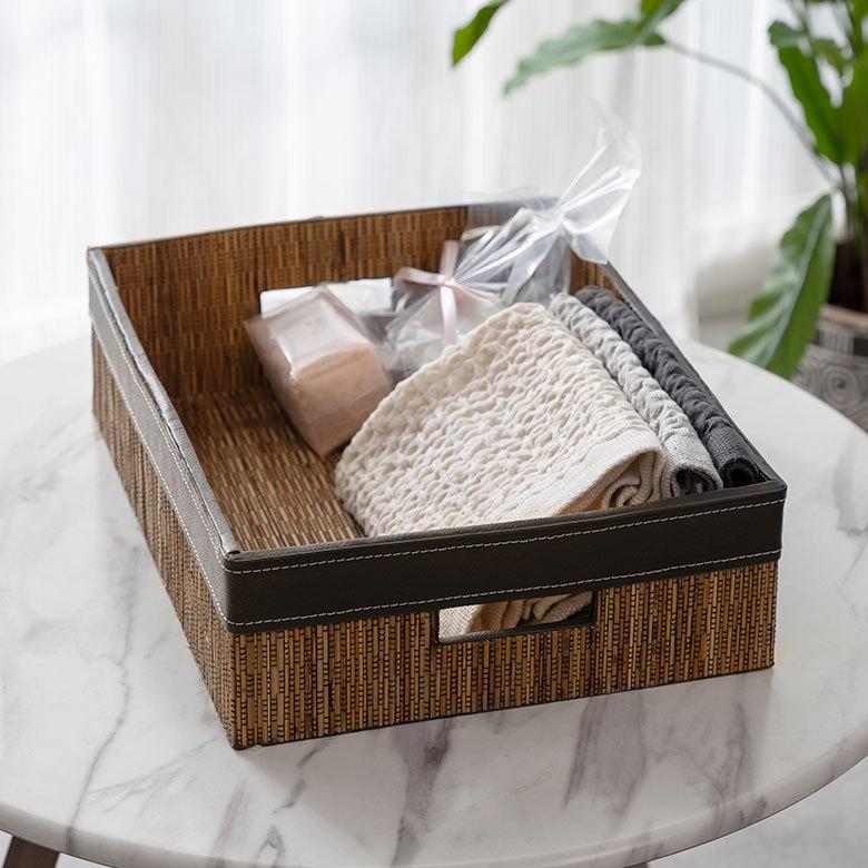 トレイ 収納 持ち手 A4 パームリディ トレー ケース レター デスク 卓上 机上 小物 書類  文房具 オフィス おしゃれ アジアン 雑貨 バリ島 南国 リゾート  13996 | ブランド登録なし | 13