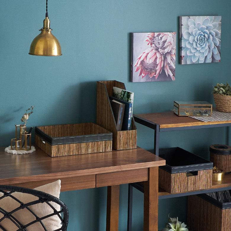 トレイ 収納 持ち手 A4 パームリディ トレー ケース レター デスク 卓上 机上 小物 書類  文房具 オフィス おしゃれ アジアン 雑貨 バリ島 南国 リゾート  13996 | ブランド登録なし | 18