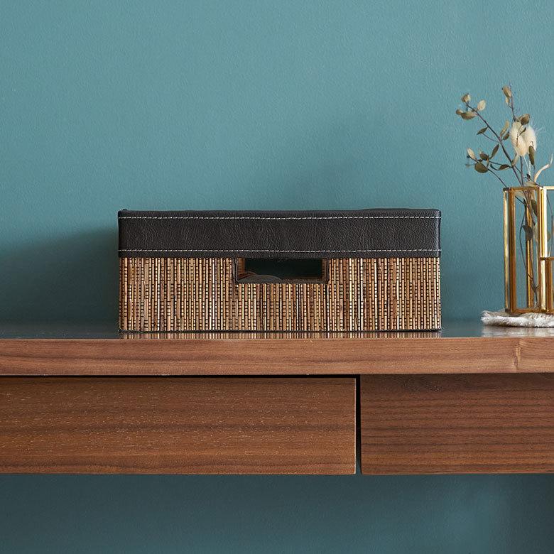 トレイ 収納 持ち手 A4 パームリディ トレー ケース レター デスク 卓上 机上 小物 書類  文房具 オフィス おしゃれ アジアン 雑貨 バリ島 南国 リゾート  13996 | ブランド登録なし | 04