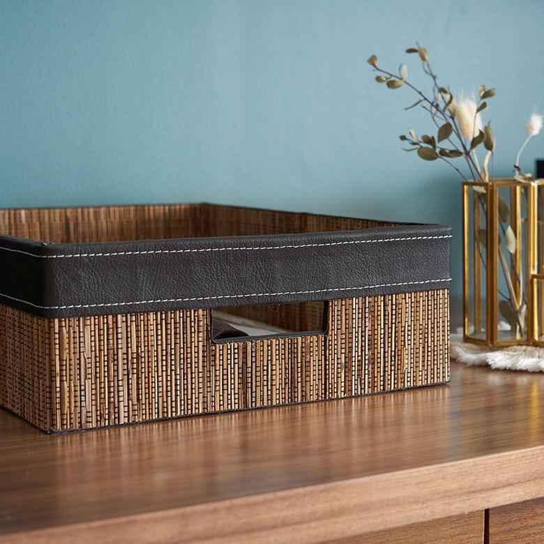 トレイ 収納 持ち手 A4 パームリディ トレー ケース レター デスク 卓上 机上 小物 書類  文房具 オフィス おしゃれ アジアン 雑貨 バリ島 南国 リゾート  13996 | ブランド登録なし | 05