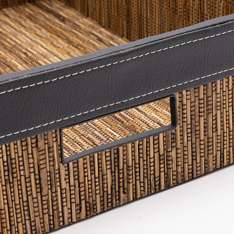 トレイ 収納 持ち手 A4 パームリディ トレー ケース レター デスク 卓上 机上 小物 書類  文房具 オフィス おしゃれ アジアン 雑貨 バリ島 南国 リゾート  13996 | ブランド登録なし | 09