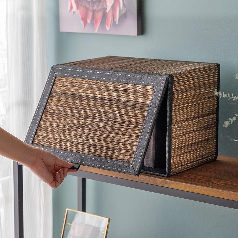 収納 ボックス フタ付き 折りたたみ パームリディ インナー カラー 折り畳み ケース インテリア リビング おしゃれ アジアン 雑貨 バリ島 南国 リゾート  13997 | ブランド登録なし