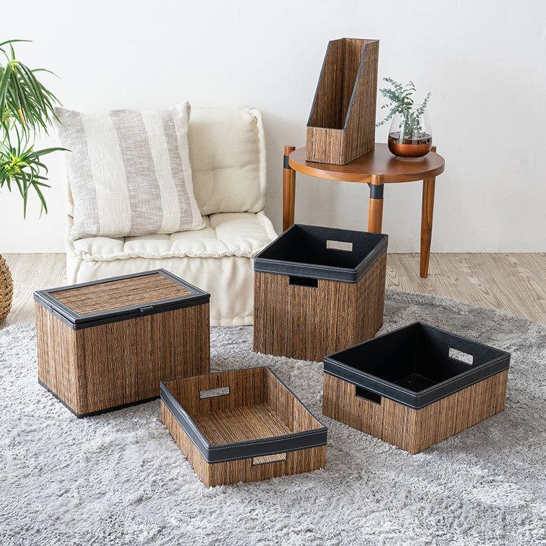 収納 ボックス フタ付き 折りたたみ パームリディ インナー カラー 折り畳み ケース インテリア リビング おしゃれ アジアン 雑貨 バリ島 南国 リゾート  13997 | ブランド登録なし | 17