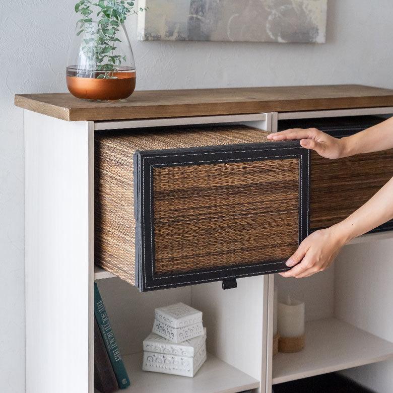 収納 ボックス フタ付き 折りたたみ パームリディ インナー カラー 折り畳み ケース インテリア リビング おしゃれ アジアン 雑貨 バリ島 南国 リゾート  13997 | ブランド登録なし | 02