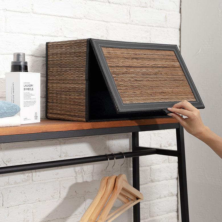 収納 ボックス フタ付き 折りたたみ パームリディ インナー カラー 折り畳み ケース インテリア リビング おしゃれ アジアン 雑貨 バリ島 南国 リゾート  13997 | ブランド登録なし | 04