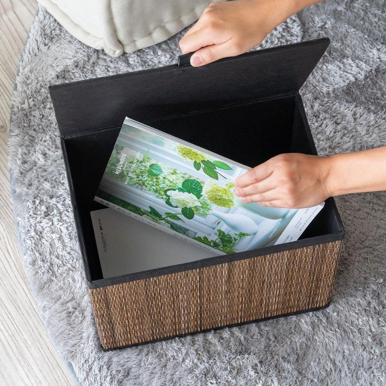 収納 ボックス フタ付き 折りたたみ パームリディ インナー カラー 折り畳み ケース インテリア リビング おしゃれ アジアン 雑貨 バリ島 南国 リゾート  13997 | ブランド登録なし | 05