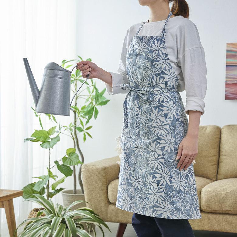 メール便対応 エプロン ワンピース フル スタンプ バティック 花柄