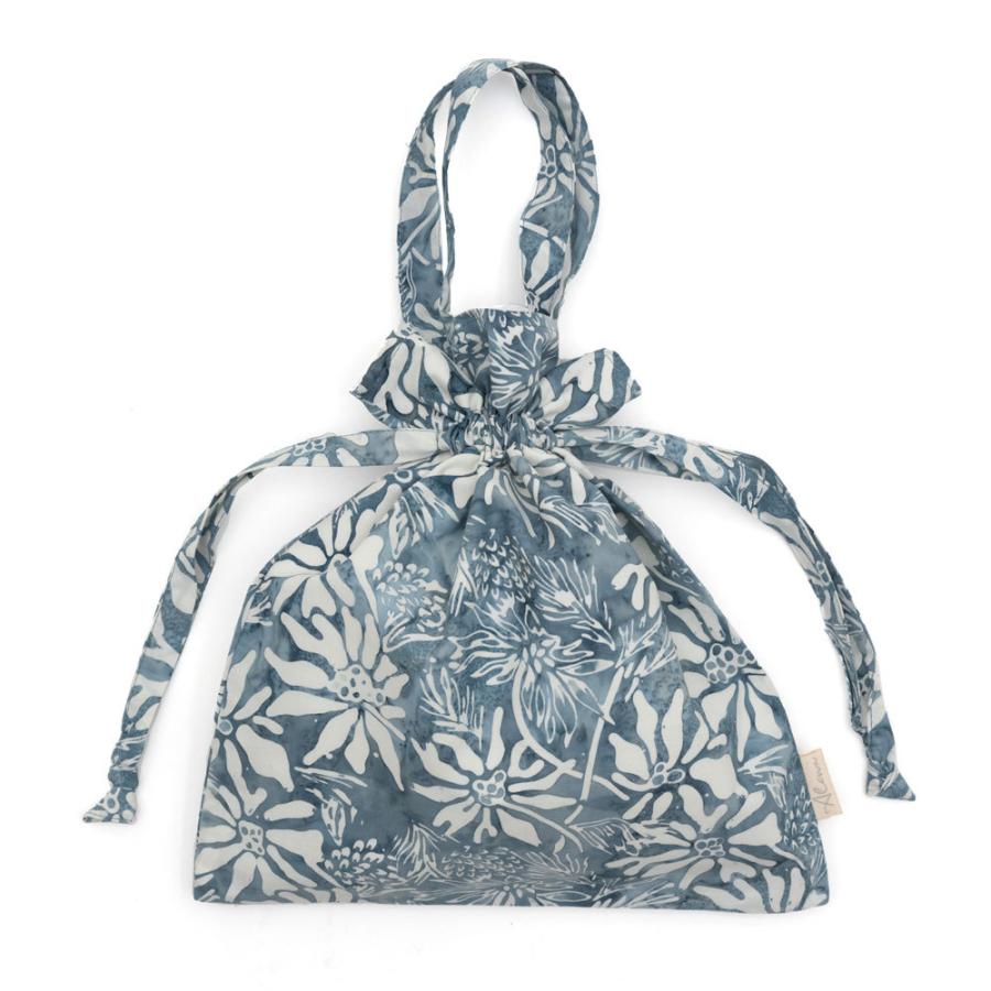 メール便対応 巾着 小物入れ スタンプ バティック 花柄 Alami アラミ トート エコ バッグ ランチ お弁当 手提げ 袋 おしゃれ 北欧  ナチュラル リゾート 14006 | ブランド登録なし | 19