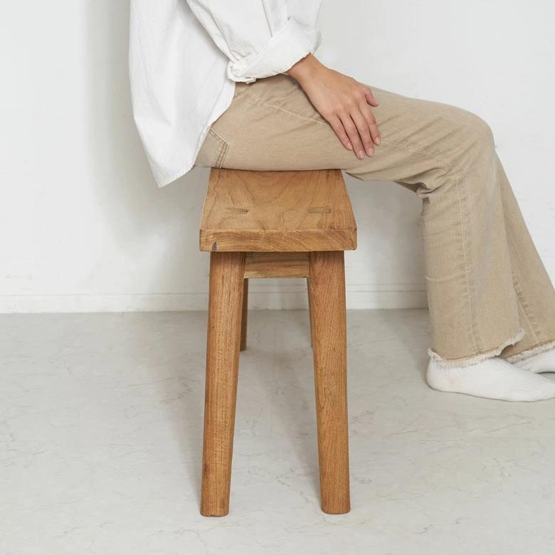 ベンチ ウッドベンチ 古材 チーク ウッド 約 W 75.5 × D 20 × H 39 cm 椅子 チェア いす イス ダイニングベンチ 長椅子 2人掛け 二人掛け 2P 花台  14010 | ELEMENTS（インテリア） | 13
