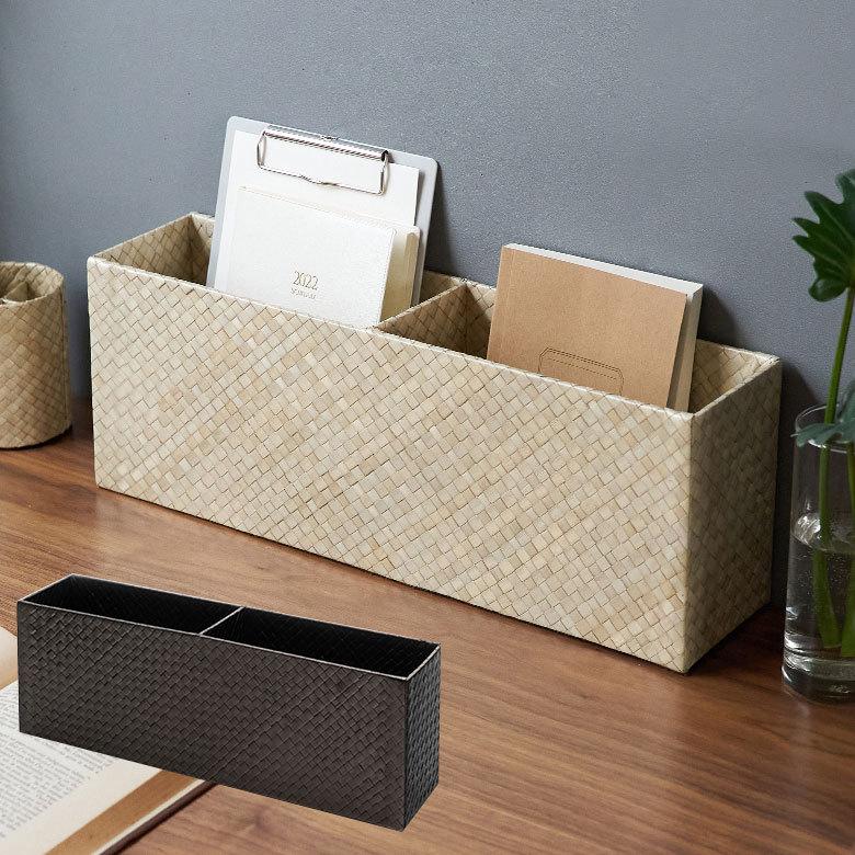 卓上 収納 デスク 机上 スリム 仕切り付 パンダン リモコン ペン 立て スリッパ 入れ  小物 スタンド 玄関 省スペース おしゃれ オフィス 北欧 西海岸 14011 | ELEMENTS（インテリア）