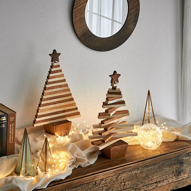 クリスマス ツリー オブジェ ウッド 天然木 アイアン 約 W 25cm D 10cm H 40cm ナチュラル デコレーション 卓上 おしゃれ 北欧 雑貨 インテリア 西海岸風 14018 | ELEMENTS（インテリア） | 11