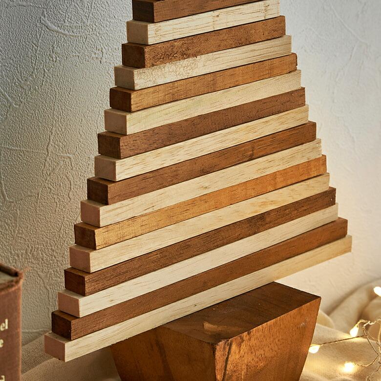 クリスマス ツリー オブジェ ウッド 天然木 アイアン 約 W 25cm D 10cm H 40cm ナチュラル デコレーション 卓上 おしゃれ 北欧 雑貨 インテリア 西海岸風 14018 | ELEMENTS（インテリア） | 12