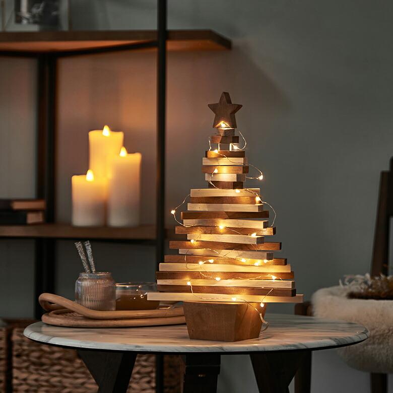 クリスマス ツリー オブジェ ウッド 天然木 アイアン 約 W 25cm D 10cm H 40cm ナチュラル デコレーション 卓上 おしゃれ 北欧 雑貨 インテリア 西海岸風 14018 | ELEMENTS（インテリア） | 09