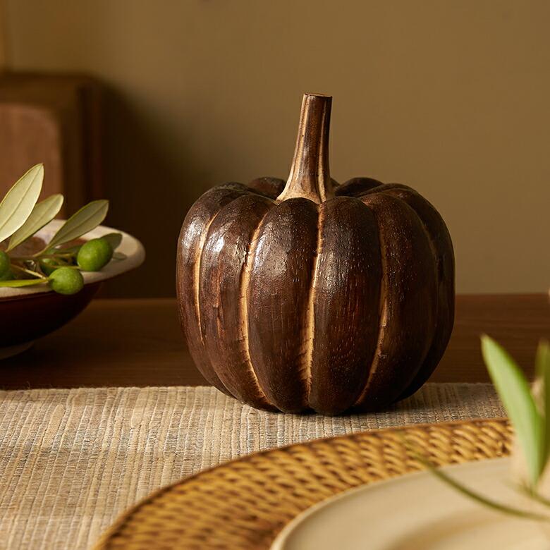 オブジェ パンプキン Mサイズ ベイクド ハロウィン クリスマス  デコレーション 飾り 装飾 置物 かぼちゃ インテリア 北欧 リゾート 西海岸 塩系 男前 14022 | ELEMENTS（インテリア） | 01