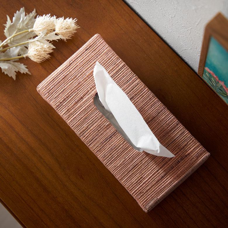 ティッシュ ケース ボックス カバー ウォーターヒヤシンス ブルー ピンク  W 27cm D 13cm H 7cm ホルダー 車 おしゃれ 北欧 西海岸風 14025 | ELEMENTS（インテリア） | 14