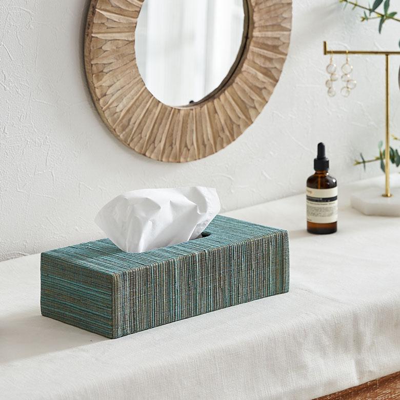 ティッシュ ケース ボックス カバー ウォーターヒヤシンス ブルー ピンク  W 27cm D 13cm H 7cm ホルダー 車 おしゃれ 北欧 西海岸風 14025 | ELEMENTS（インテリア） | 15