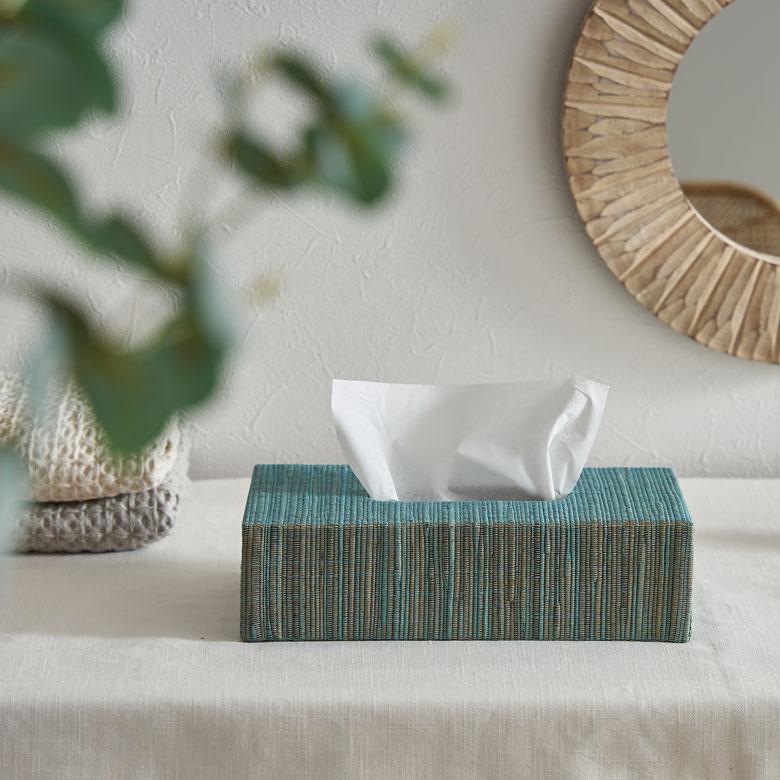 ティッシュ ケース ボックス カバー ウォーターヒヤシンス ブルー ピンク  W 27cm D 13cm H 7cm ホルダー 車 おしゃれ 北欧 西海岸風 14025 | ELEMENTS（インテリア） | 03