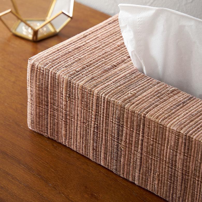 ティッシュ ケース ボックス カバー ウォーターヒヤシンス ブルー ピンク  W 27cm D 13cm H 7cm ホルダー 車 おしゃれ 北欧 西海岸風 14025 | ELEMENTS（インテリア） | 05