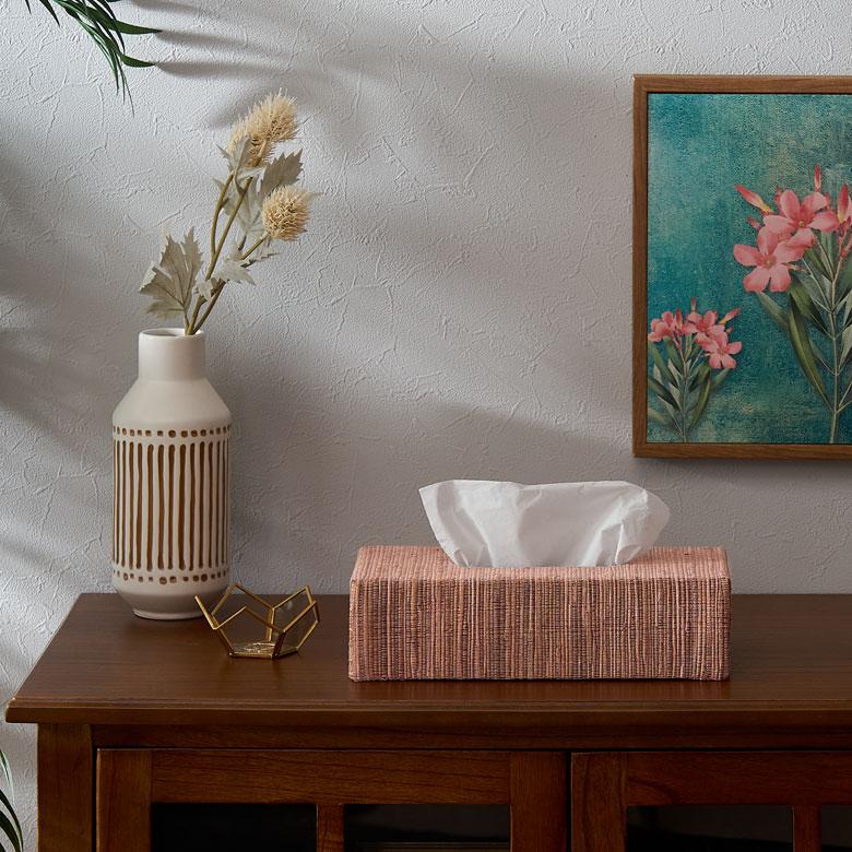 ティッシュ ケース ボックス カバー ウォーターヒヤシンス ブルー ピンク  W 27cm D 13cm H 7cm ホルダー 車 おしゃれ 北欧 西海岸風 14025 | ELEMENTS（インテリア） | 10