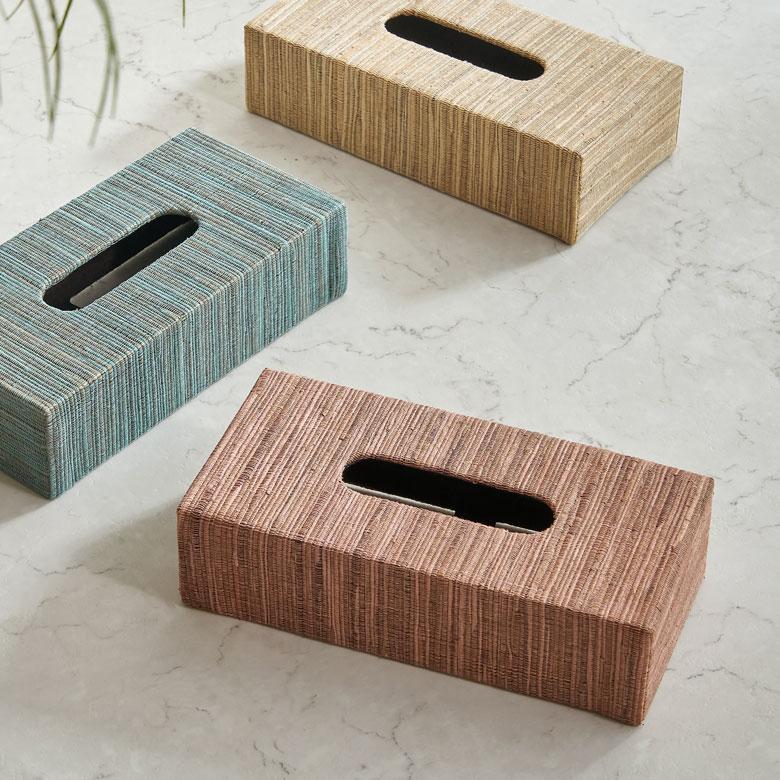 ティッシュ ケース ボックス カバー ウォーターヒヤシンス ブルー ピンク  W 27cm D 13cm H 7cm ホルダー 車 おしゃれ 北欧 西海岸風 14025 | ELEMENTS（インテリア） | 11