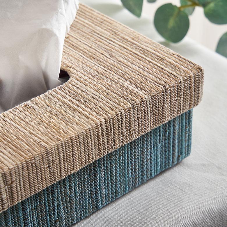 ティッシュ ケース ふた付 ボックス カバー ウォーターヒヤシンス ブルー ピンク W 27cm D 13.5cm H 7.5cm ホルダー おしゃれ 北欧 西海岸風 14026 | ELEMENTS（インテリア） | 12