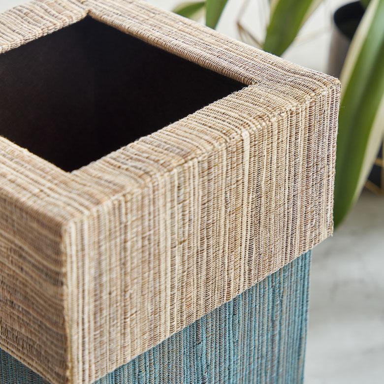 ゴミ 箱 ダスト ボックス おしゃれ 蓋 ふた 付き ウォーターヒヤシンス ブルー ピンク 約 W 20.5cm D 20.5cm H 30cm 四角 寝室 雑貨 北欧 西海岸風 14027 | ELEMENTS（インテリア） | 12