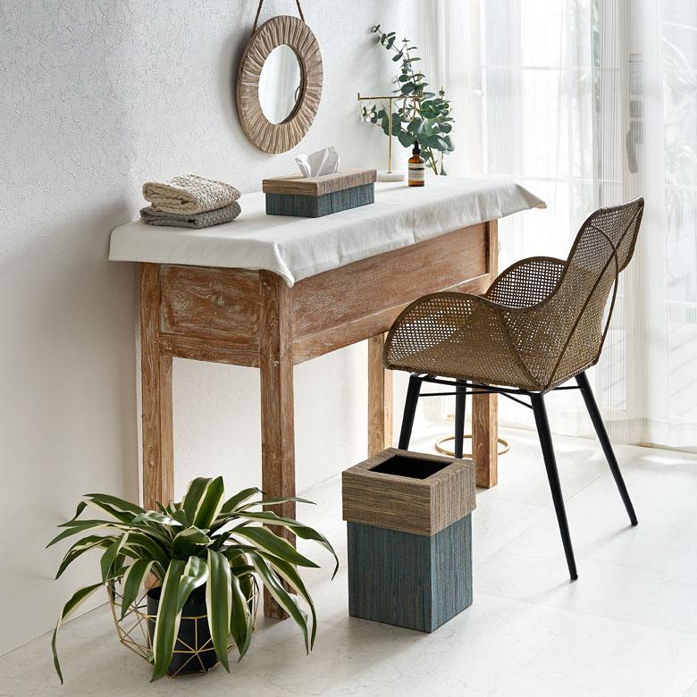 ゴミ 箱 ダスト ボックス おしゃれ 蓋 ふた 付き ウォーターヒヤシンス ブルー ピンク 約 W 20.5cm D 20.5cm H 30cm 四角 寝室 雑貨 北欧 西海岸風 14027 | ELEMENTS（インテリア） | 13