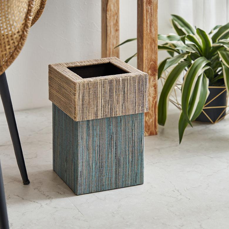 ゴミ 箱 ダスト ボックス おしゃれ 蓋 ふた 付き ウォーターヒヤシンス ブルー ピンク 約 W 20.5cm D 20.5cm H 30cm 四角 寝室 雑貨 北欧 西海岸風 14027 | ELEMENTS（インテリア） | 15