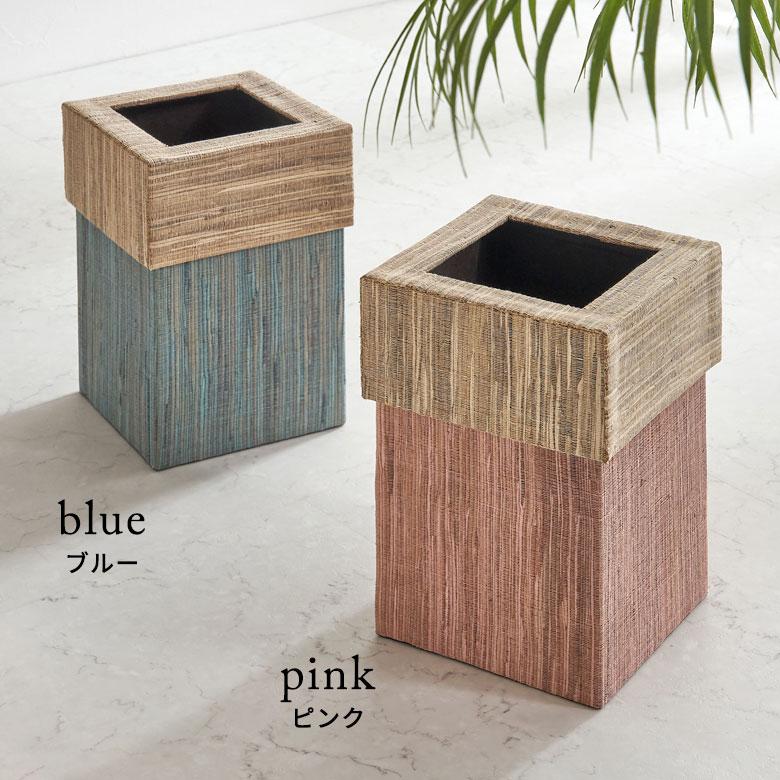 ゴミ 箱 ダスト ボックス おしゃれ 蓋 ふた 付き ウォーターヒヤシンス ブルー ピンク 約 W 20.5cm D 20.5cm H 30cm 四角 寝室 雑貨 北欧 西海岸風 14027 | ELEMENTS（インテリア） | 21