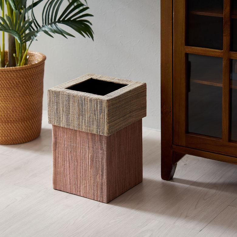 ゴミ 箱 ダスト ボックス おしゃれ 蓋 ふた 付き ウォーターヒヤシンス ブルー ピンク 約 W 20.5cm D 20.5cm H 30cm 四角 寝室 雑貨 北欧 西海岸風 14027 | ELEMENTS（インテリア） | 09