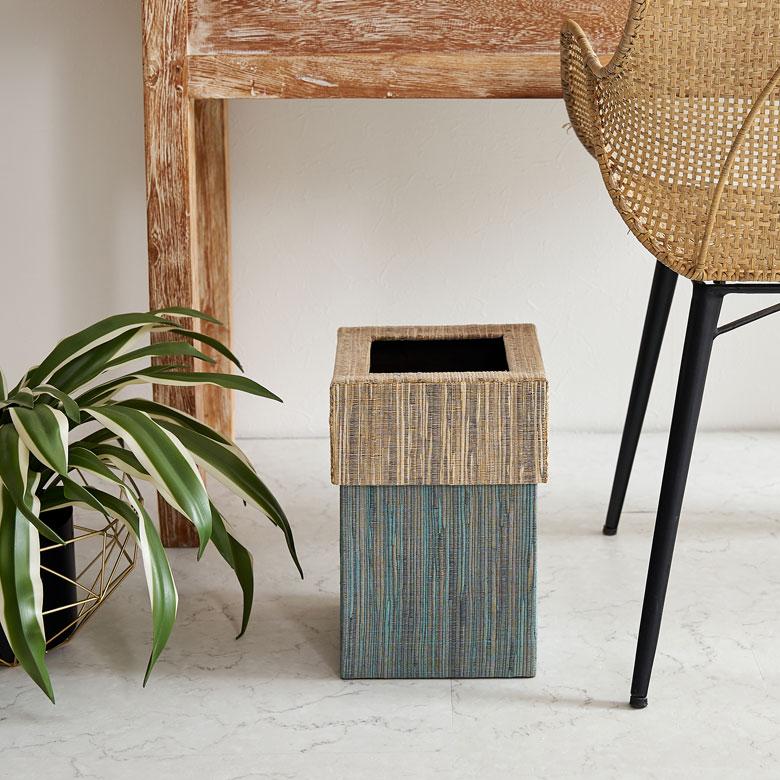 ゴミ 箱 ダスト ボックス おしゃれ 蓋 ふた 付き ウォーターヒヤシンス ブルー ピンク 約 W 20.5cm D 20.5cm H 30cm 四角 寝室 雑貨 北欧 西海岸風 14027 | ELEMENTS（インテリア） | 10