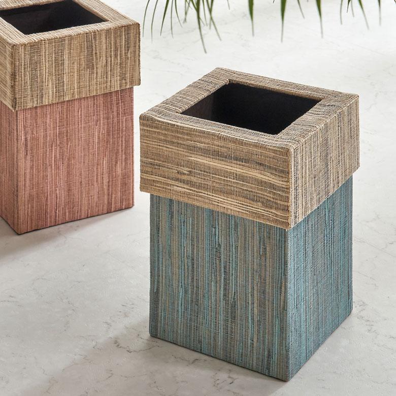 ゴミ 箱 ダスト ボックス おしゃれ 蓋 ふた 付き ウォーターヒヤシンス ブルー ピンク 約 W 20.5cm D 20.5cm H 30cm 四角 寝室 雑貨 北欧 西海岸風 14027 | ELEMENTS（インテリア） | 11