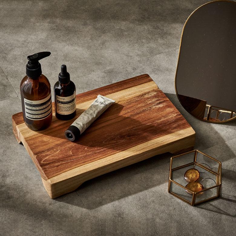 トレー トレイ ディスプレイ チーク ウッド 天然 木 インテリア アクセサリー 店舗 什器 収納 オブジェ デコレーション 置台 おしゃれ 北欧 雑貨 西海岸 14029 | ELEMENTS（インテリア） | 07