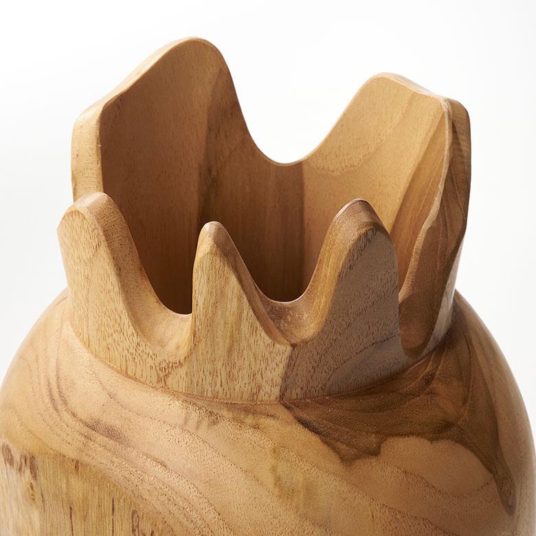 フラワー ベース 造 花 瓶 びん フェイク グリーン 高さ 30cm 天然 木 ウッド 大きめ 大型 花器 置き物 オブジェ おしゃれ 北欧 インテリア 雑貨 西海岸風 14031 | ブランド登録なし | 13