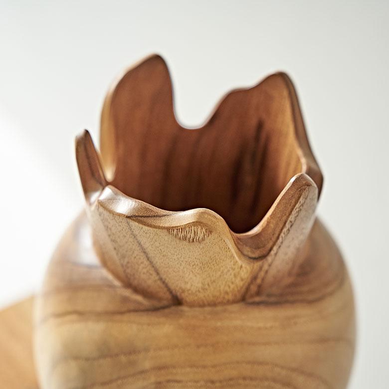 フラワー ベース 造 花 瓶 びん フェイク グリーン 高さ 30cm 天然 木 ウッド 大きめ 大型 花器 置き物 オブジェ おしゃれ 北欧 インテリア 雑貨 西海岸風 14031 | ブランド登録なし | 08