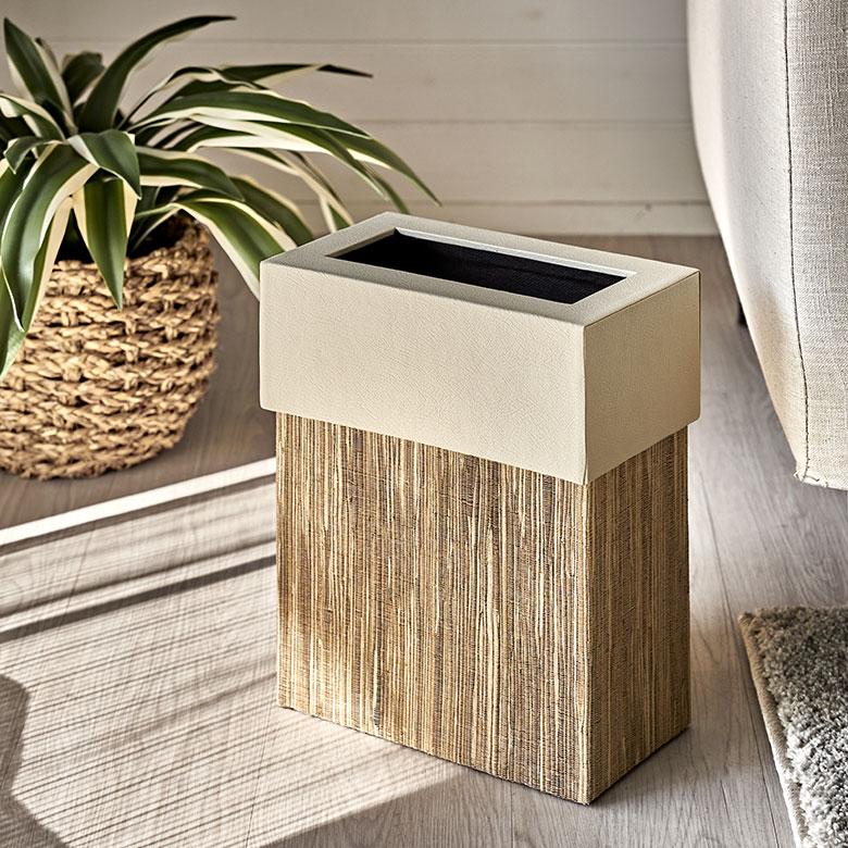 ゴミ 箱 ダスト ボックス 四角 長方形 ウォーターヒヤシンス 高さ 30cm 7L 袋 見えない 中身 くず 入れ モダン おしゃれ 北欧 リゾート 雑貨 西海岸 14037 | ELEMENTS（インテリア） | 11