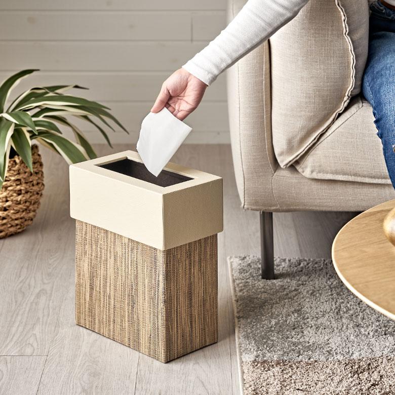 ゴミ 箱 ダスト ボックス 四角 長方形 ウォーターヒヤシンス 高さ 30cm 7L 袋 見えない 中身 くず 入れ モダン おしゃれ 北欧 リゾート 雑貨 西海岸 14037 | ELEMENTS（インテリア） | 02