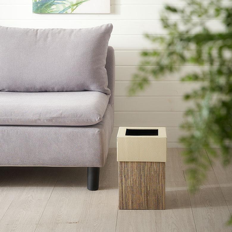 ゴミ 箱 ダスト ボックス 四角 正方形 ウォーターヒヤシンス 高さ 30cm 7L 袋 見えない 中身 くず 入れ モダン おしゃれ 北欧 リゾート 雑貨 西海岸 14038 | ELEMENTS（インテリア） | 12